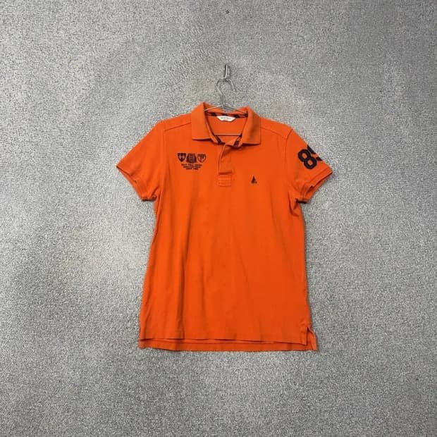 빈폴 오렌지 로고 남성 반팔 카라티 100