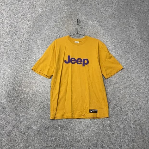 지프 프린팅 로고 코튼 캐주얼 반팔티 L