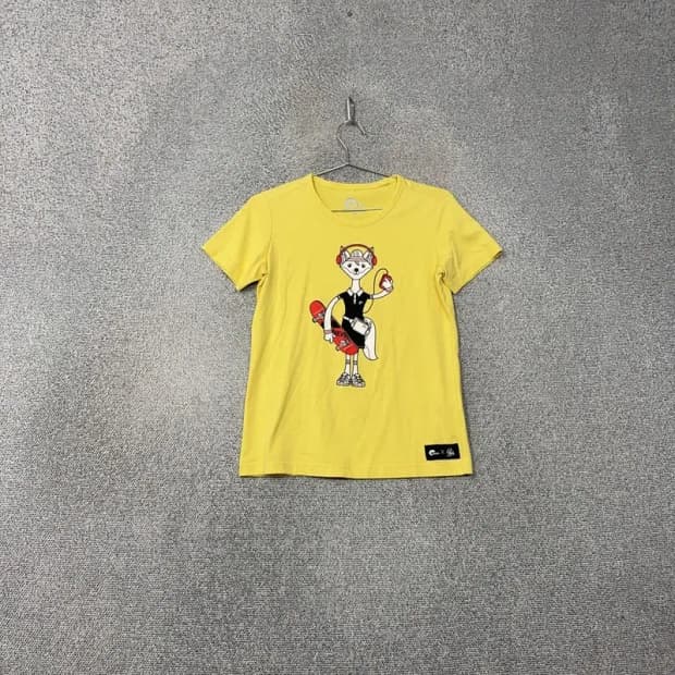 네파 여성 기능성 프린팅 옐로우 반팔 티 90