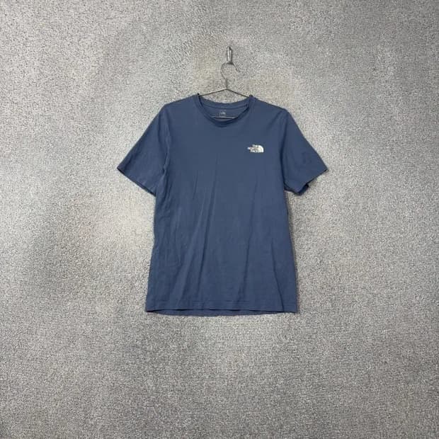 노스페이스 로고 남성 네이비 반팔 티 L