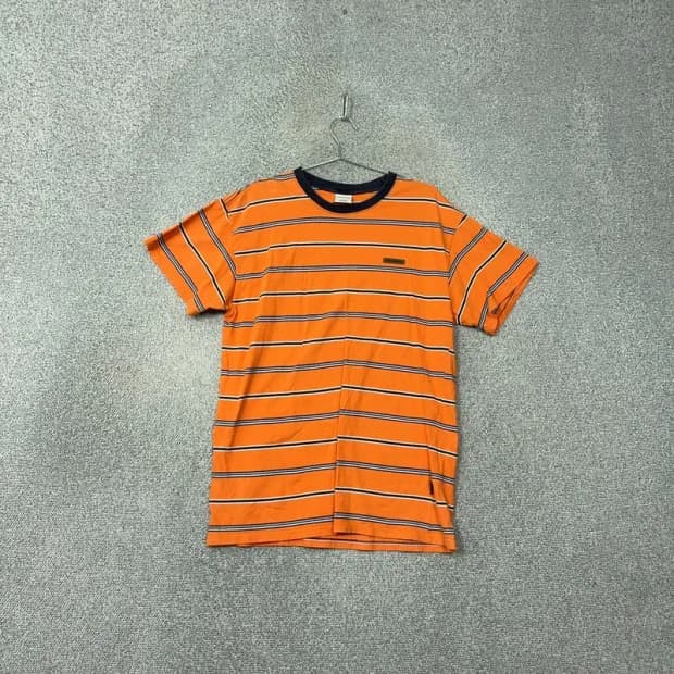 디스이즈네버댓 캐주얼 스트라이프 오렌지 반팔 티 L