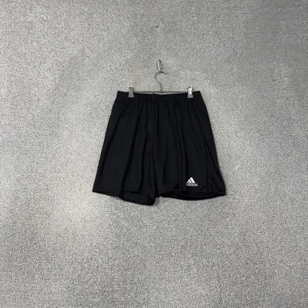 아디다스 블랙 로고 기능성 운동 반바지 110