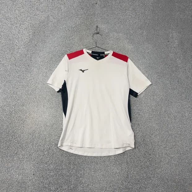 미즈노 화이트 로고 남성 운동 기능성 반팔티 M