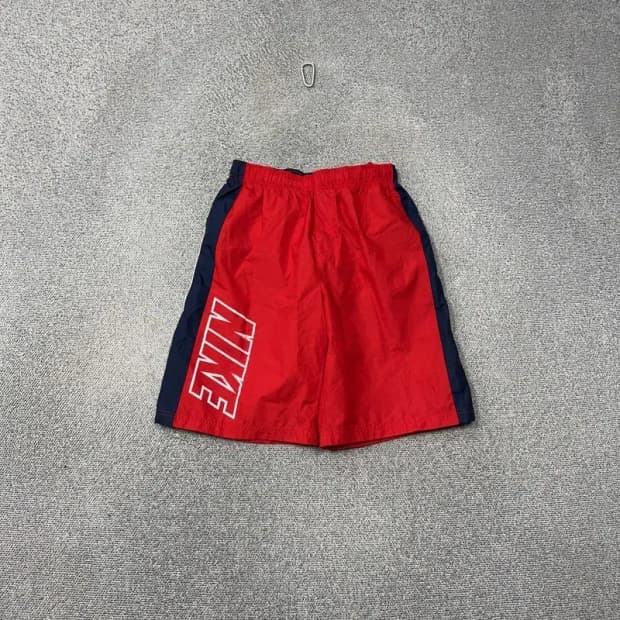 나이키 프린팅 로고 레드 기능성 남성 반바지 XL