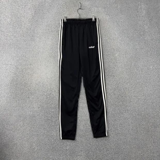 아디다스 블랙 스펠 로고 삼선 트레이닝 팬츠 M