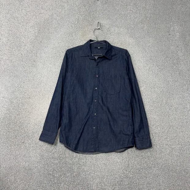 유니클로 데님 인디고 셔츠 M