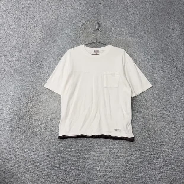 커버낫 화이트 캐주얼 코튼 반팔 티 MEDIUM