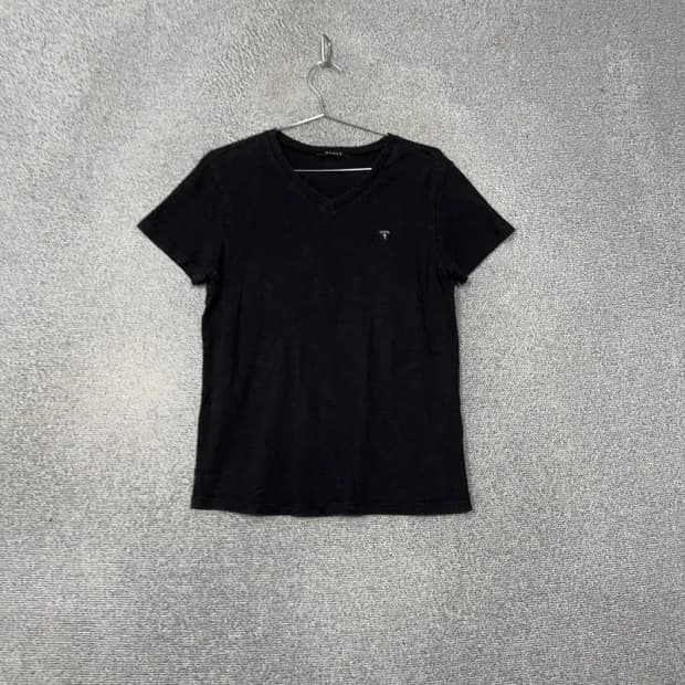 게스 블랙 로고 남성 캐주얼 반팔티 M