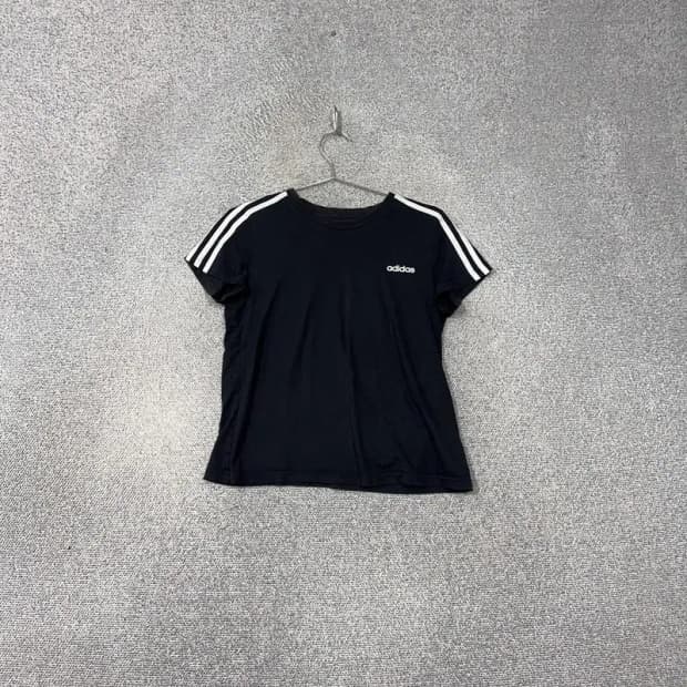 아디다스 스펠 로고 삼선 코튼 반팔티 L