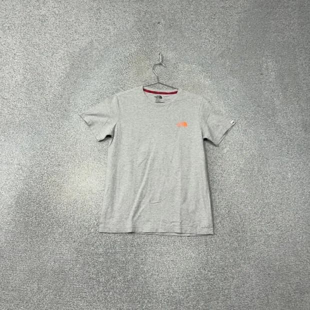 노스페이스 라이트 그레이 로고 코튼 남성 반팔티 100