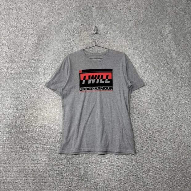 언더아머 프린팅 라이트 그레이 반팔 티 LG/G/G