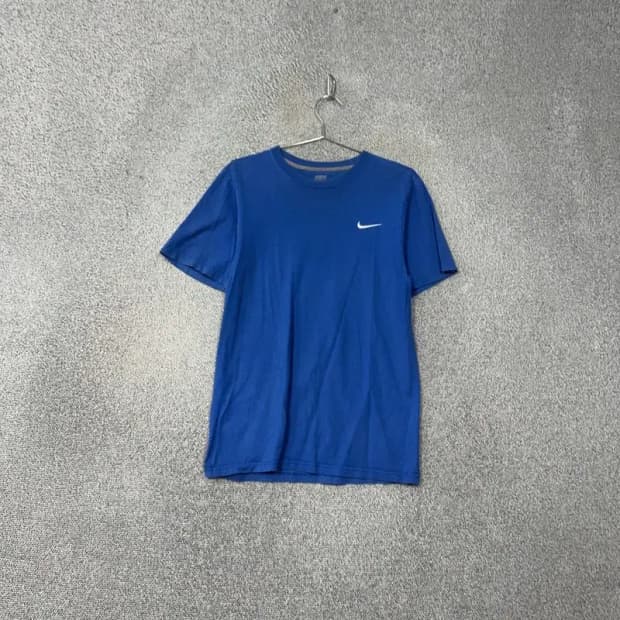 나이키 블루 로고 남성 캐주얼 반팔티 S