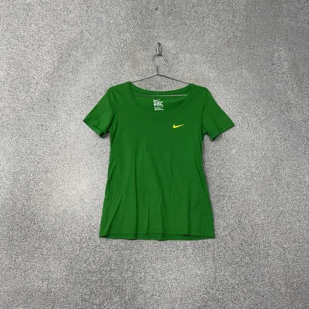 나이키 그린 로고 U넥 여성 빈티지 반팔티 S
