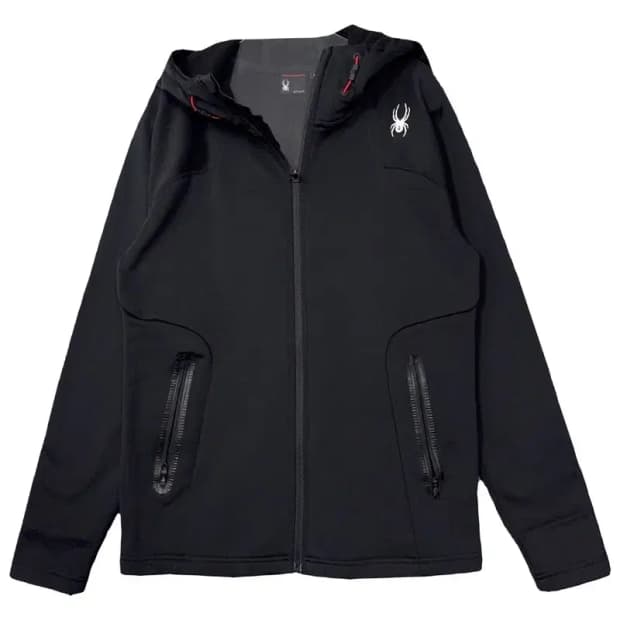 스파이더 블랙 로고 기능성 후드집업 M