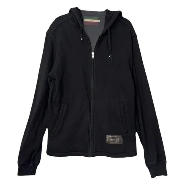 빈폴 블랙 로고 캐주얼 후드집업 105