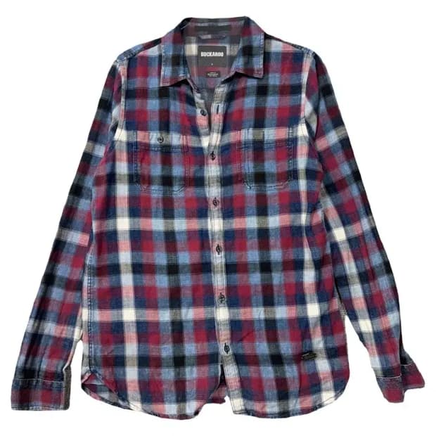 버커루 체크 블루 셔츠 S