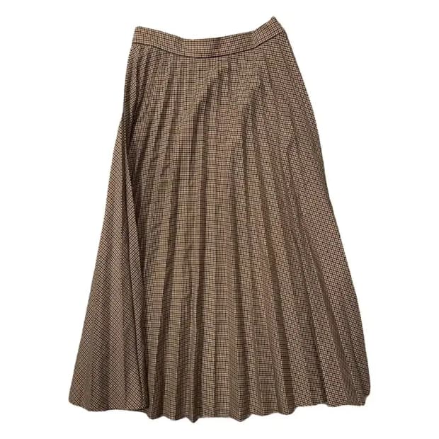 자라 체크 브라운 롱스커트 XS