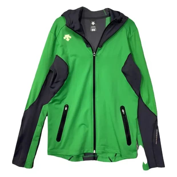 데상트 그린 로고 후드 바람막이 95