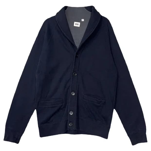유니클로 네이비 숄코라 니트 가디건 M