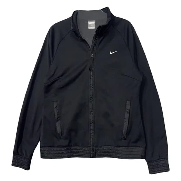 나이키 블랙 로고 집업 저지 L