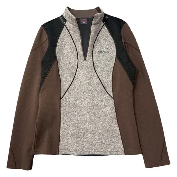 아이더 브라운 등산 기능성 반집업 긴팔 S