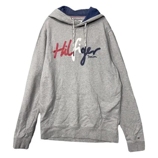타미힐피거 프린팅 라이트 그레이 후드티 L/G