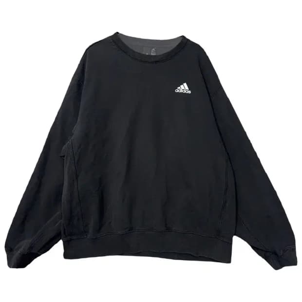 아디다스 블랙 로고 맨투맨 L