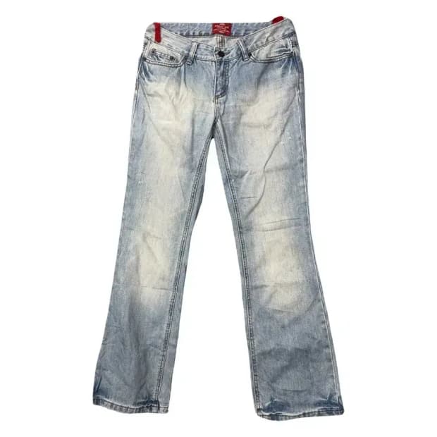 후아유 연청 빈티지 Y2K 부츠컷 데님팬츠