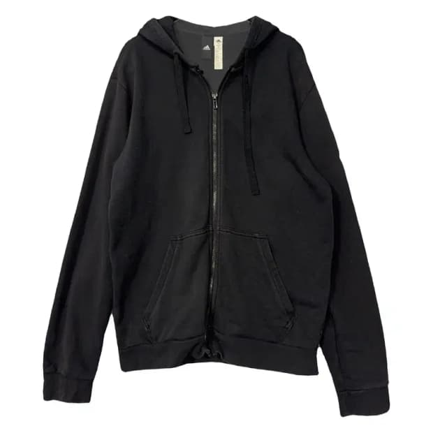 아디다스 블랙 완장 로고 후드 집업 110