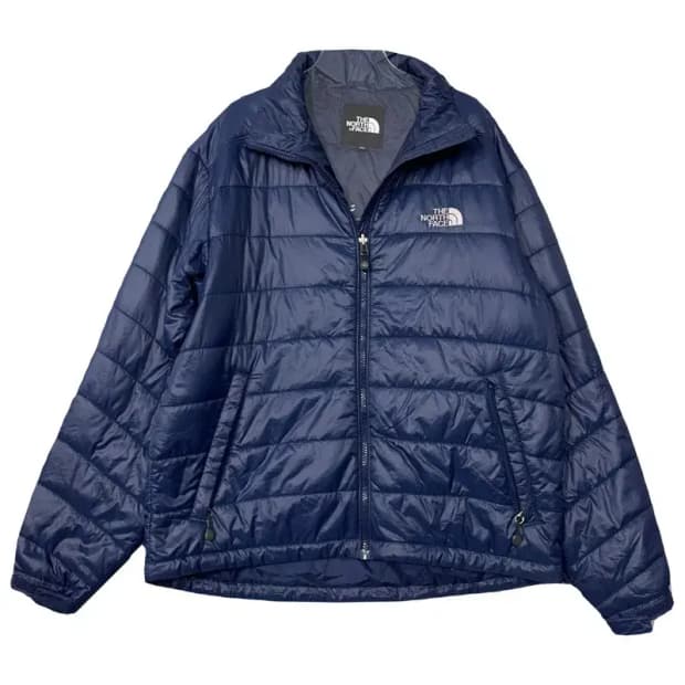 노스페이스 네이비 로고 누빔 경량 패딩 100