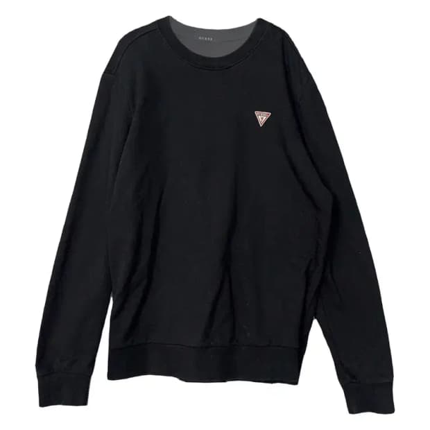 게스 블랙 로고 맨투맨 XL