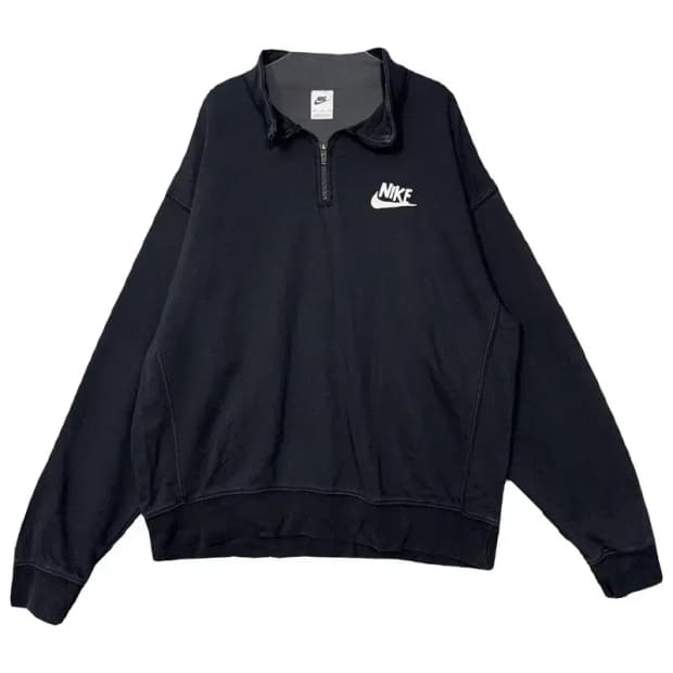 나이키 레트로 로고 블랙 반집업 맨투맨 XXL