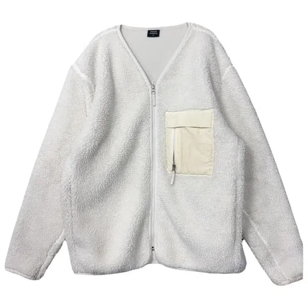 무신사스탠다드 화이트 양털 뽀글이 후리스 XL