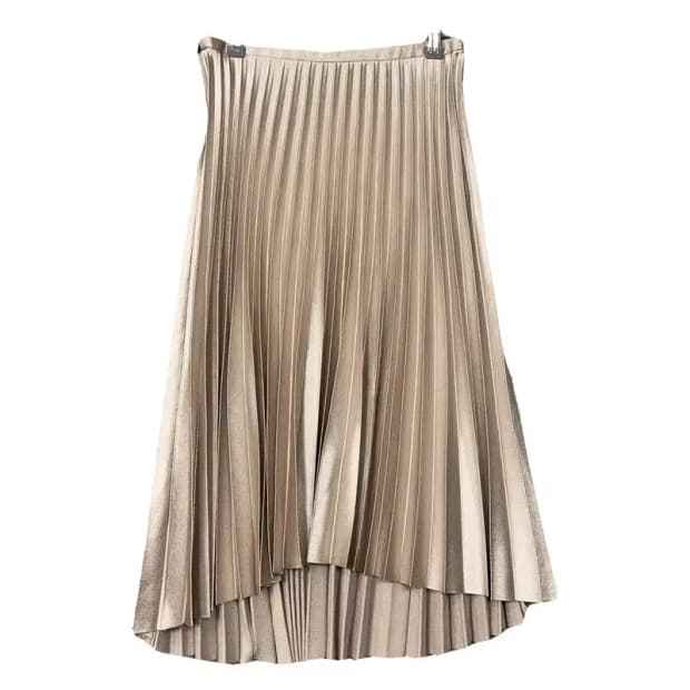 자라 베이지 폴리 롱 스커트 M