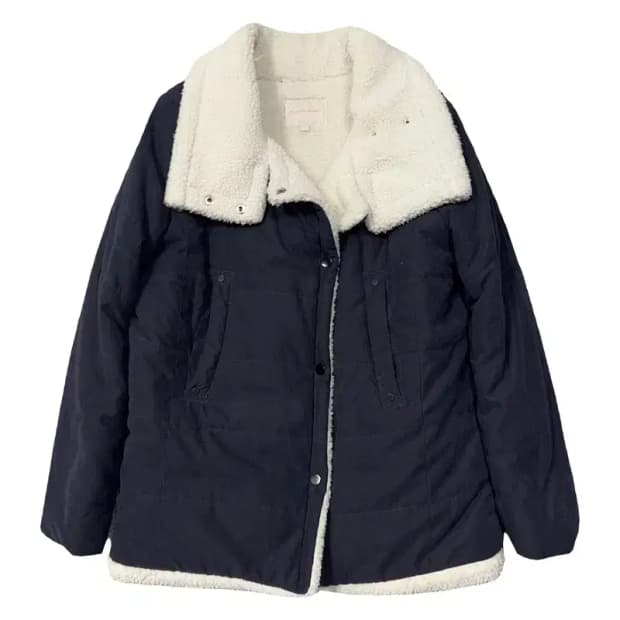 플라스틱아일랜드 네이비 양털 자켓 S