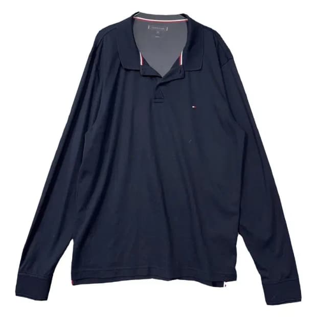 타미힐피거 네이비 로고 코튼 오버핏 카라티 XXL