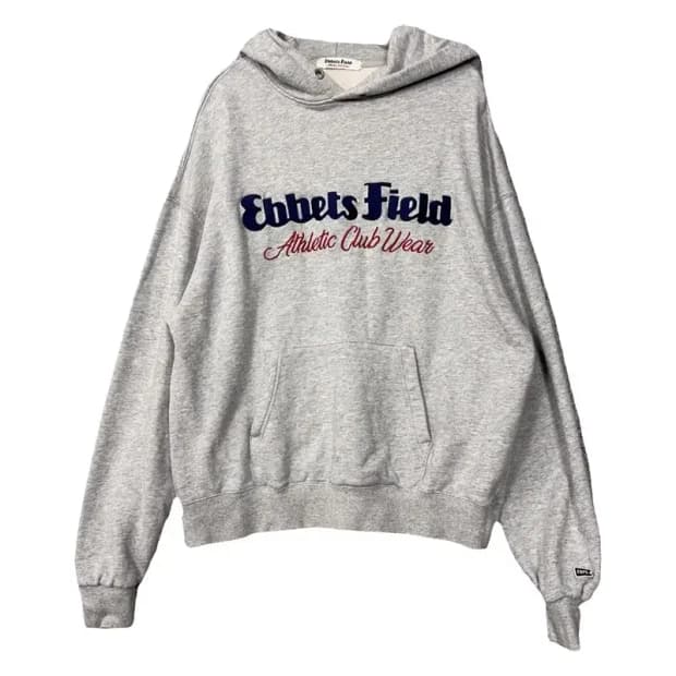 이벳필드 로고 라이트 그레이 후드티 L