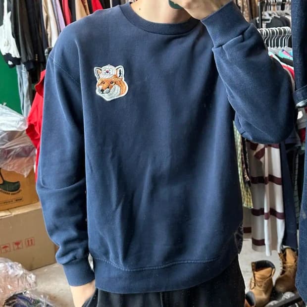 메종키츠네 한정판 태극기 대한민국 맨투맨 M