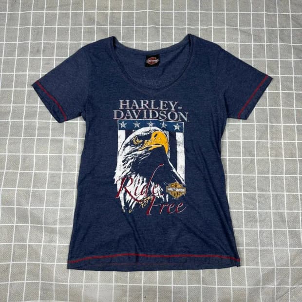 할리데이비슨 펑크 빈티지 브이넥 M