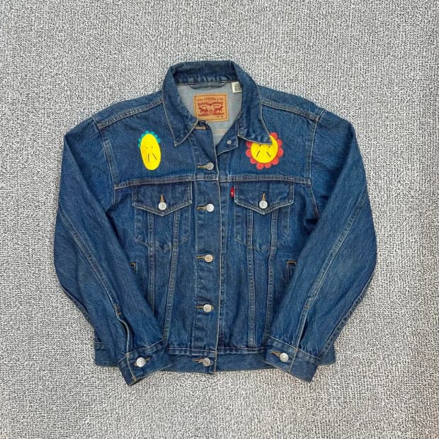 리바이스 페인트 데님자켓 M