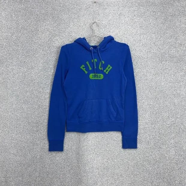 아베크롬비 프린팅 블루 후드티 S