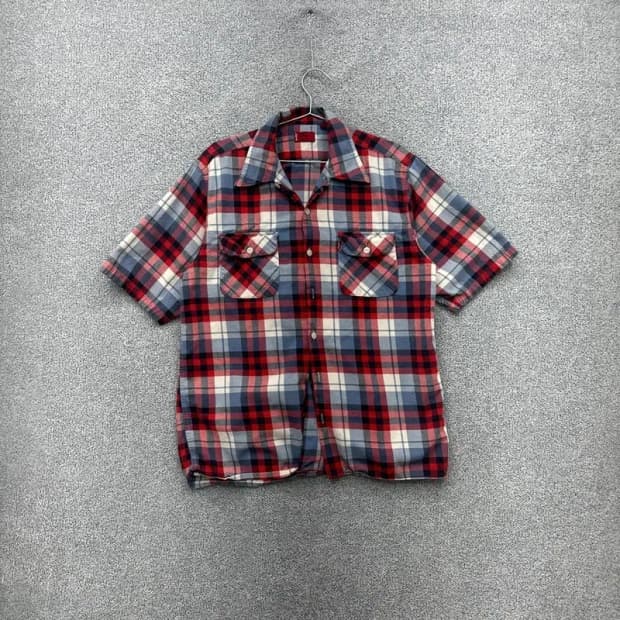 리바이스 투포켓 체크 반팔 셔츠 L