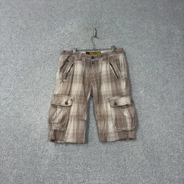 코치 체크 빈티지 카고 반바지 31