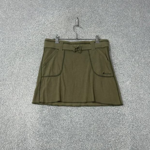 후아유 코튼 스티치 카키 미니스커트 M