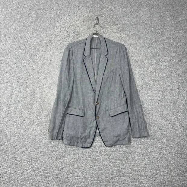 솔리드옴므 캐주얼 체크 린넨 블레이저 105