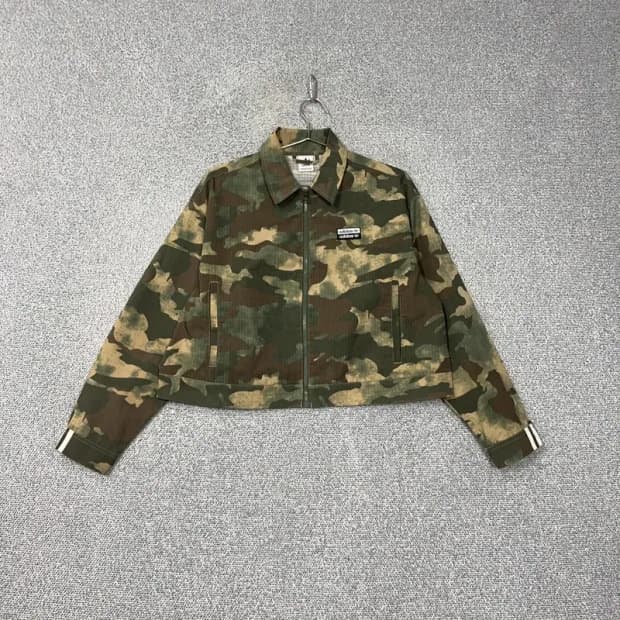 아디다스 카모 립스탑 크롭 집업 자켓 S