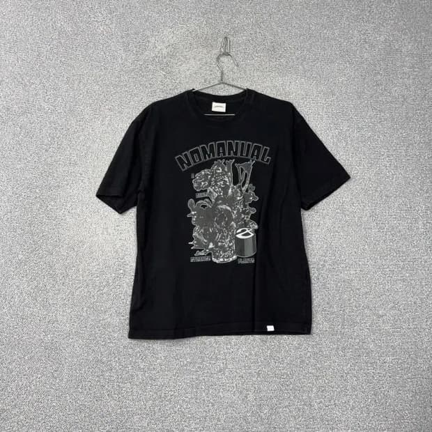 노매뉴얼 프린팅 블랙 반팔티 M