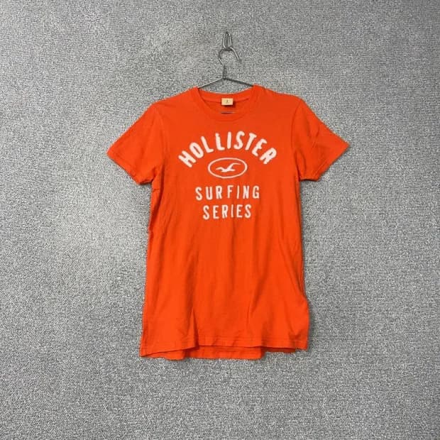 홀리스터 프린팅 오렌지 반팔티 S