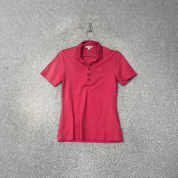 버버리 핑크 로고 반팔 카라티 S