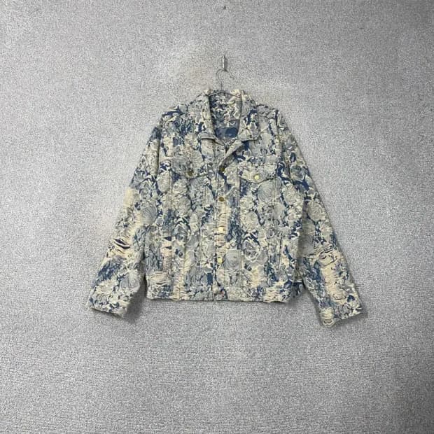 빈티지 패턴 코튼 자켓 XL